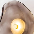 Curved Glass LED Wall Sconce - Japandi Style, 1-Light Fixture