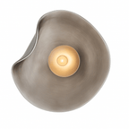 Curved Glass LED Wall Sconce - Japandi Style, 1-Light Fixture