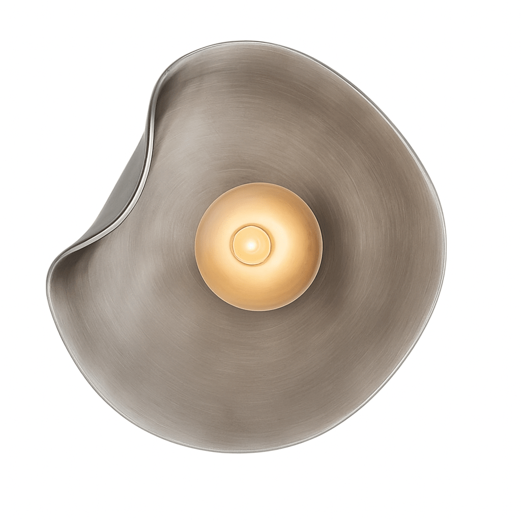 Curved Glass LED Wall Sconce - Japandi Style, 1-Light Fixture