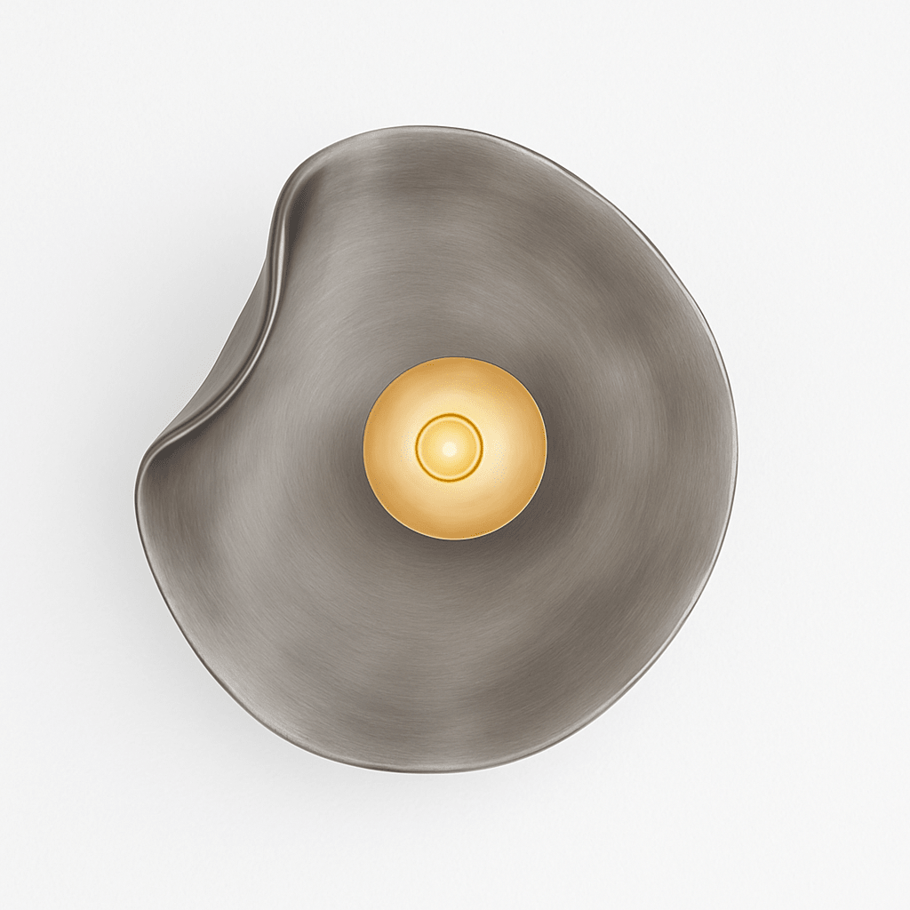 Curved Glass LED Wall Sconce - Japandi Style, 1-Light Fixture
