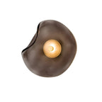 Curved Glass LED Wall Sconce - Japandi Style, 1-Light Fixture