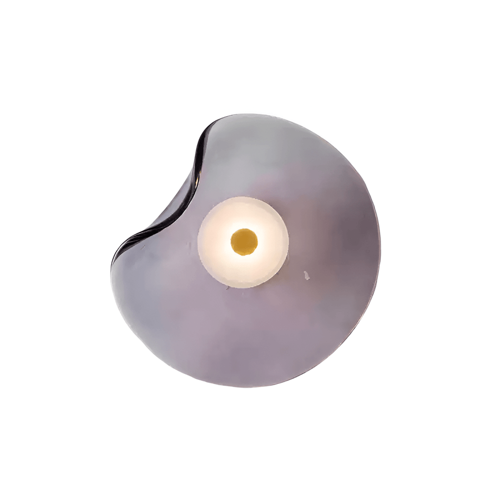 Curved Glass LED Wall Sconce - Japandi Style, 1-Light Fixture