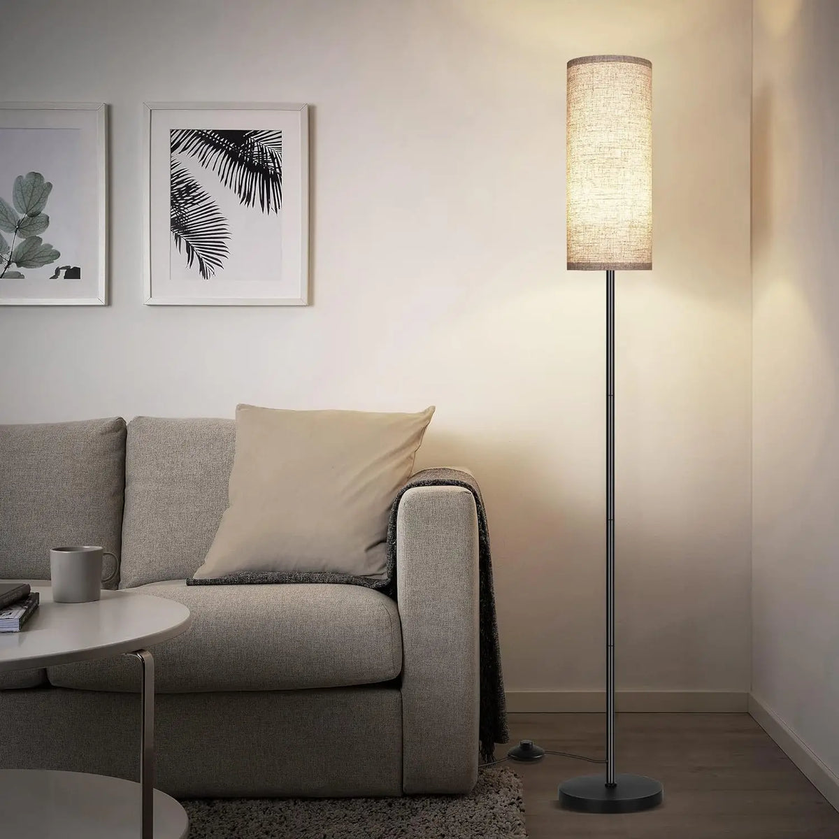 Cylindrical E27 Floor Lamp with Two-Way Light