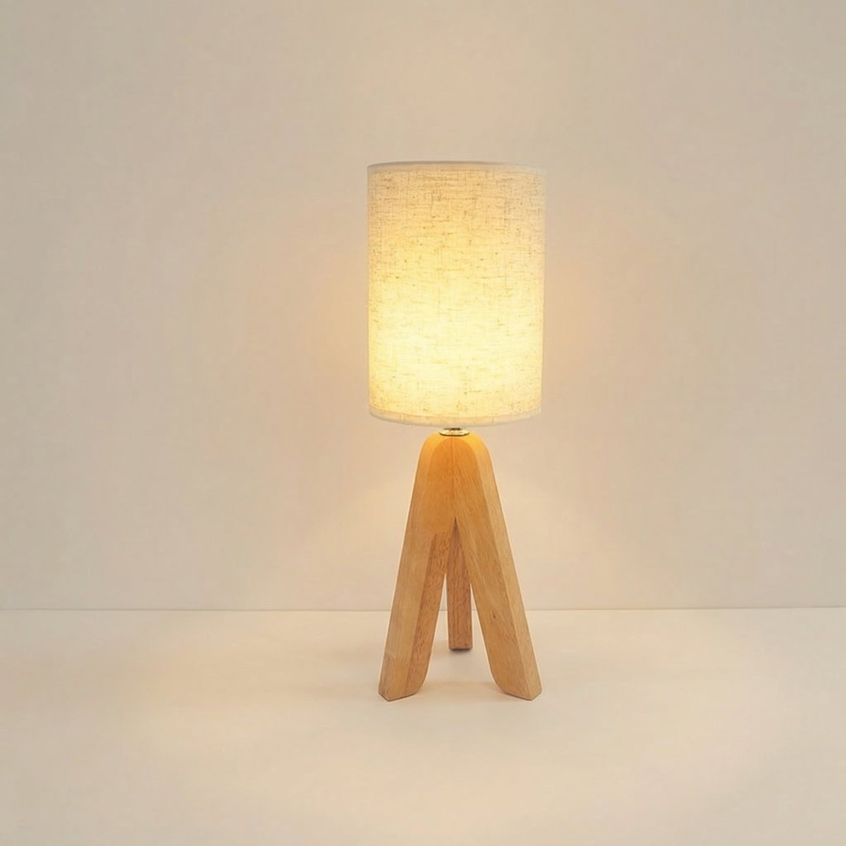 Cylindrical Fabric Table Lamp in Nordic Style, 12-Inch Height