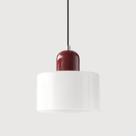 Cylindrical Glass Shade Pendant Light Fixture, 12-inch Height
