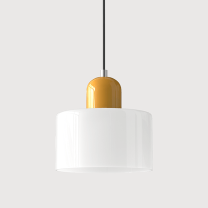 Cylindrical Glass Shade Pendant Light Fixture, 12-inch Height23