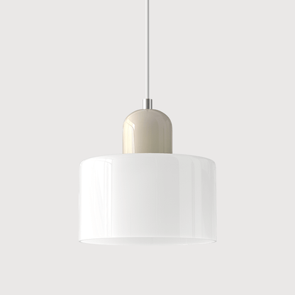 Cylindrical Glass Shade Pendant Light Fixture, 12-inch Height27
