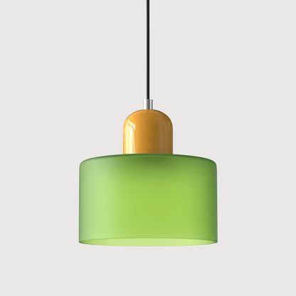 Cylindrical Glass Shade Pendant Light Fixture, 12-inch Height28