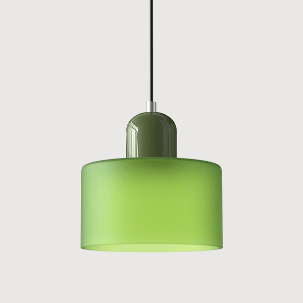 Cylindrical Glass Shade Pendant Light Fixture, 12-inch Height30