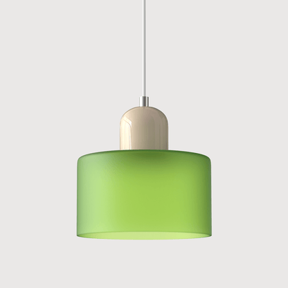 Cylindrical Glass Shade Pendant Light Fixture, 12-inch Height33