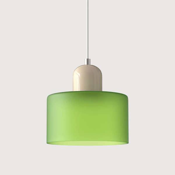 Cylindrical Glass Shade Pendant Light Fixture, 12-inch Height33