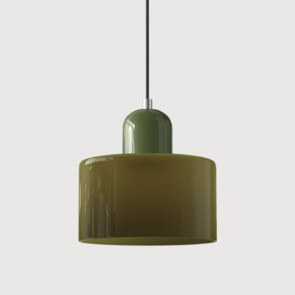 Cylindrical Glass Shade Pendant Light Fixture, 12-inch Height36