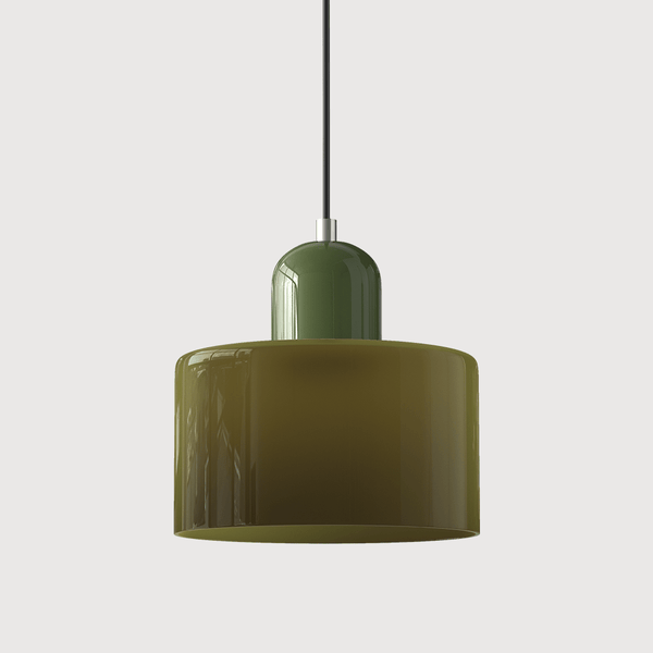 Cylindrical Glass Shade Pendant Light Fixture, 12-inch Height36