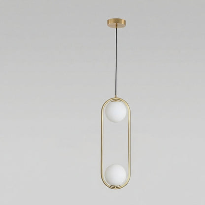 Double Globe Pendant Light Fixture - Modern Metal and Glass Design1