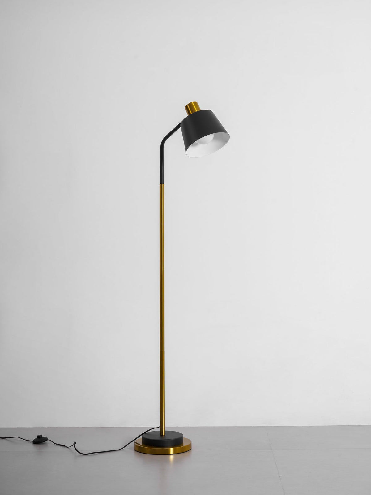 Mid Century Modern Adjustable Floor Lamp with Metal Shade