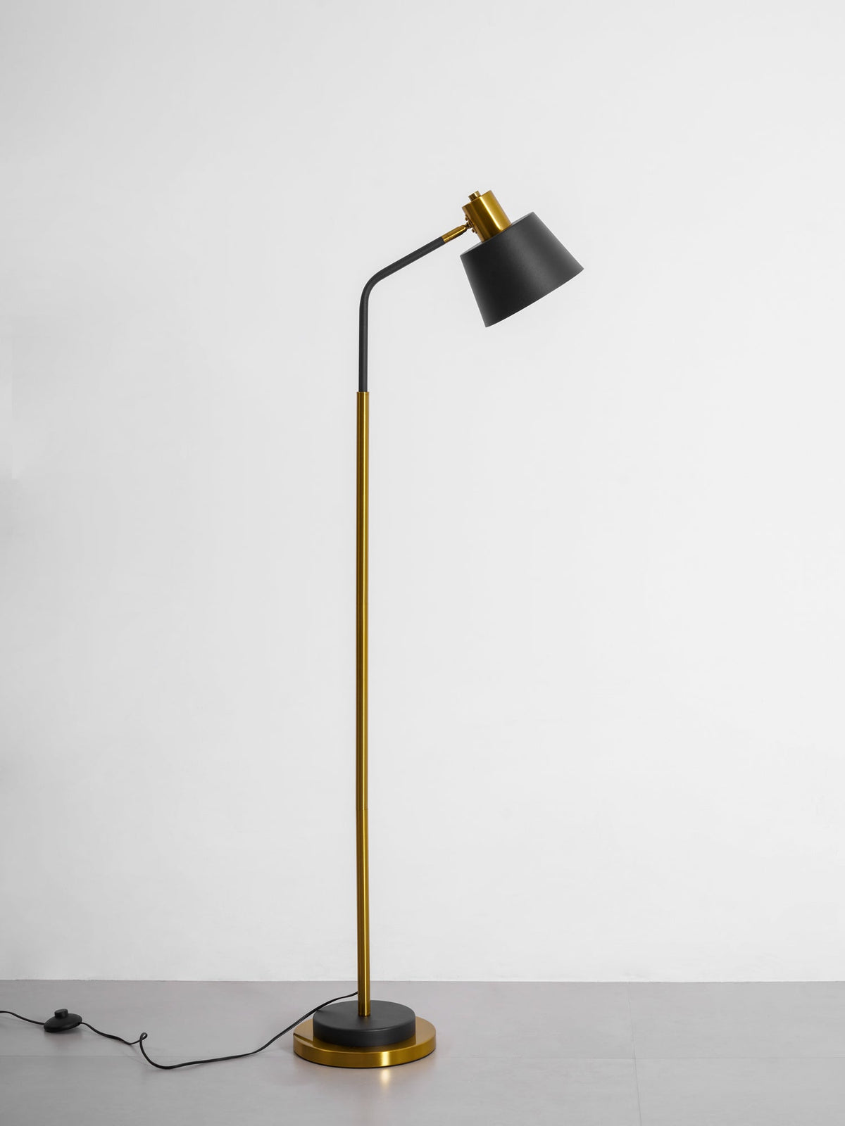 Mid Century Modern Adjustable Floor Lamp with Metal Shade