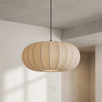 Fabric Shade Round Pendant Light Fixture - 40 cm Diameter