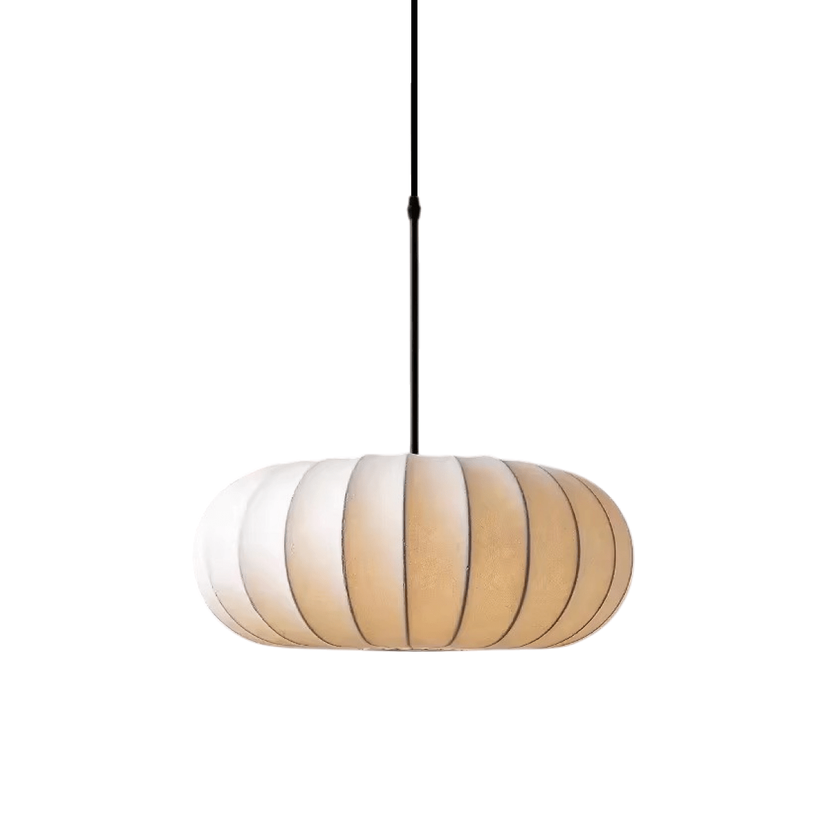 Fabric Shade Round Pendant Light Fixture - 40 cm Diameter