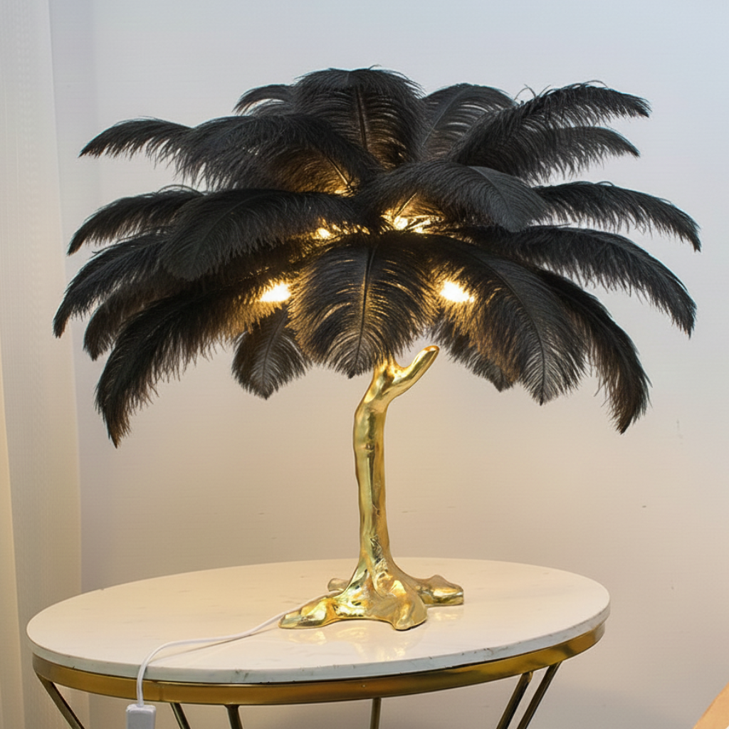 Feather Shade Floor Lamp