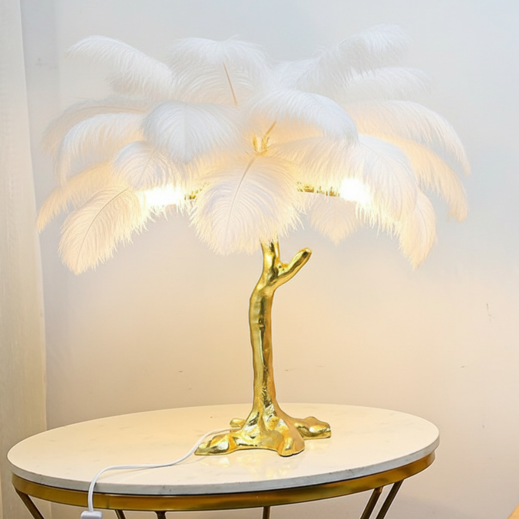 Feather Shade Floor Lamp