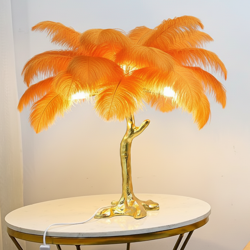 Feather Shade Floor Lamp
