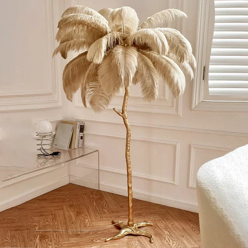 Feather Shade Floor Lamp