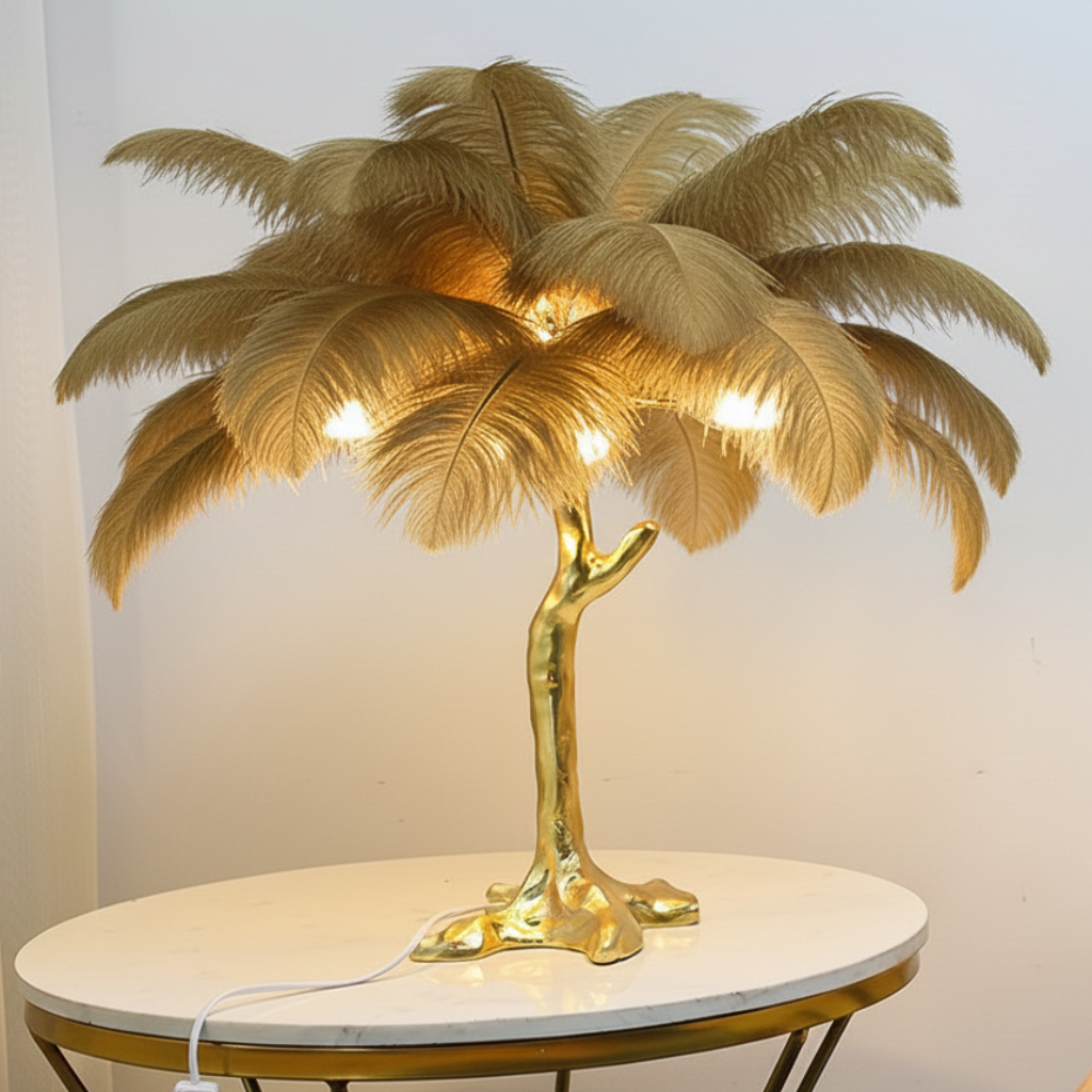 Feather Shade Floor Lamp