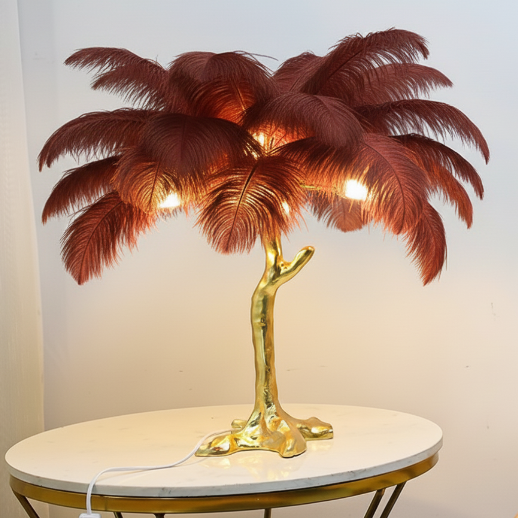 Feather Shade Floor Lamp