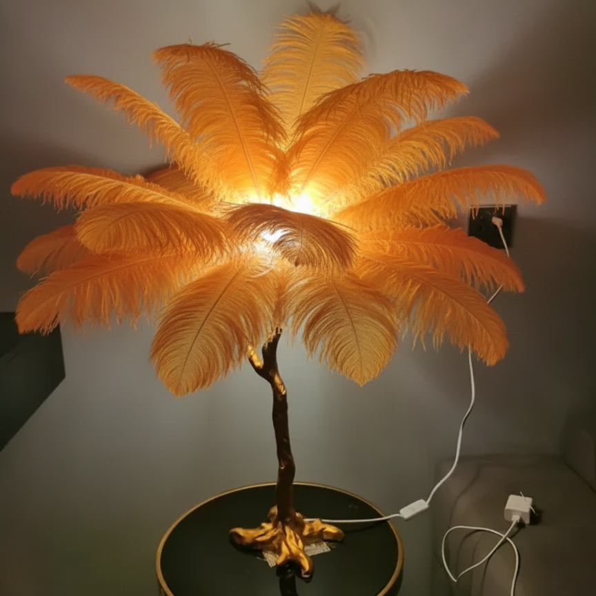 Feather Shade Floor Lamp