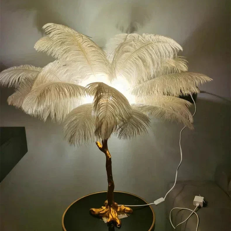 Feather Shade Floor Lamp