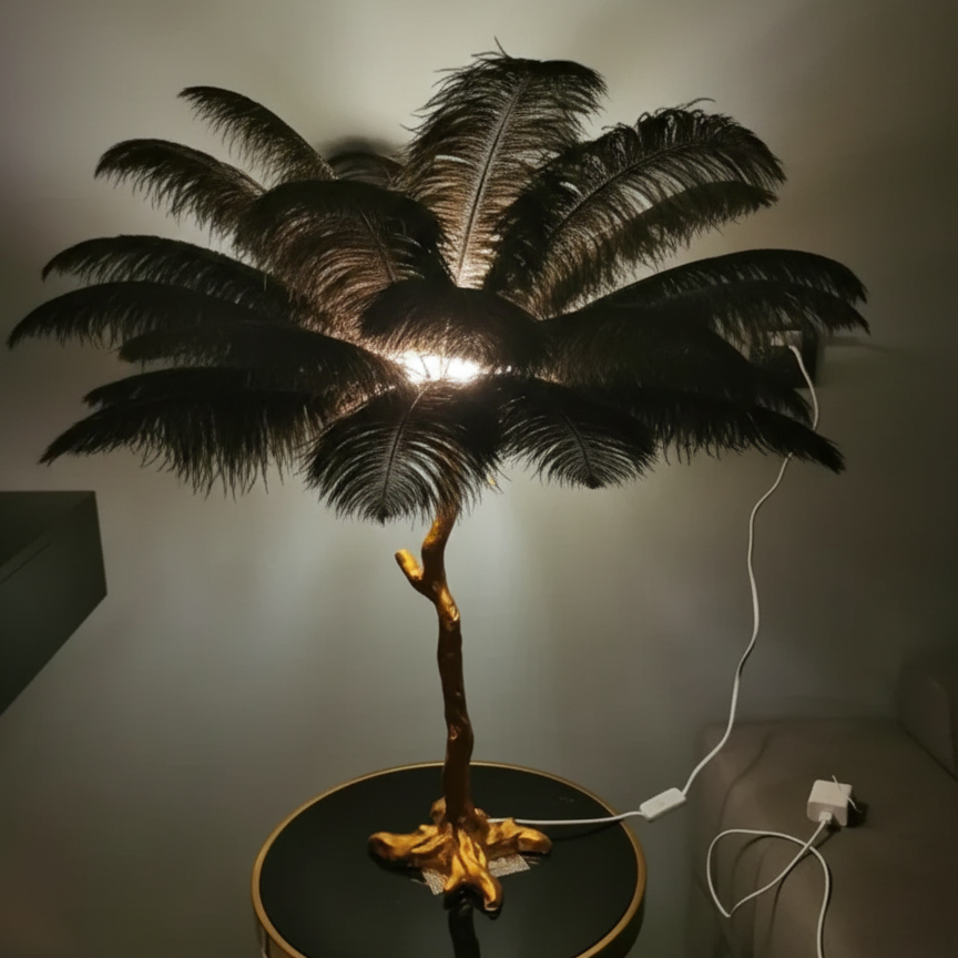 Feather Shade Floor Lamp