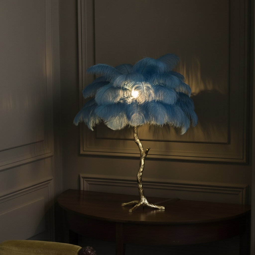Feather Shade Floor Lamp