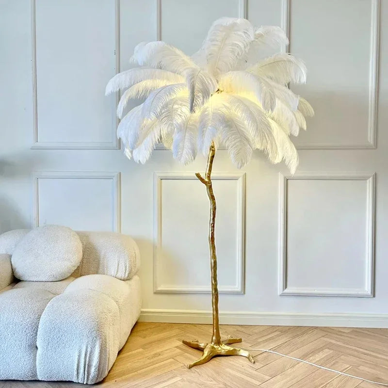 Feather Shade Floor Lamp