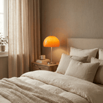 Glass Mushroom-Shaped Table Lamp with Modern Design, 12 Inches Tall