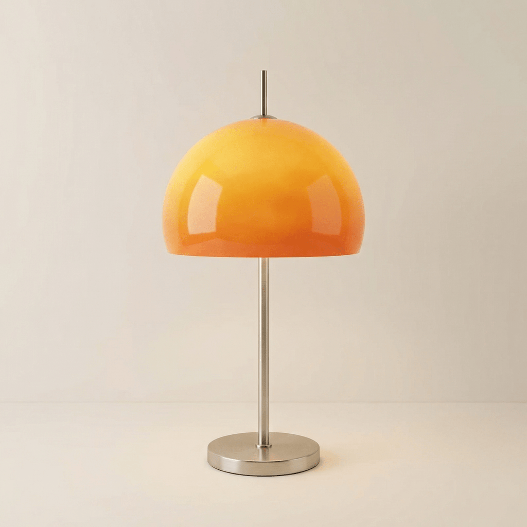 Glass Mushroom-Shaped Table Lamp with Modern Design, 12 Inches Tall
