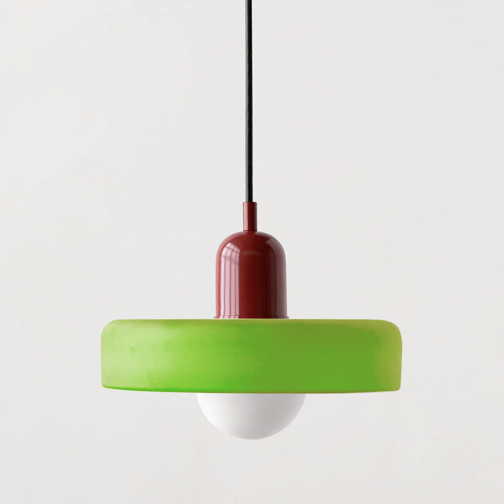 Glass Pendant Light Fixture with Vertical Stem Design