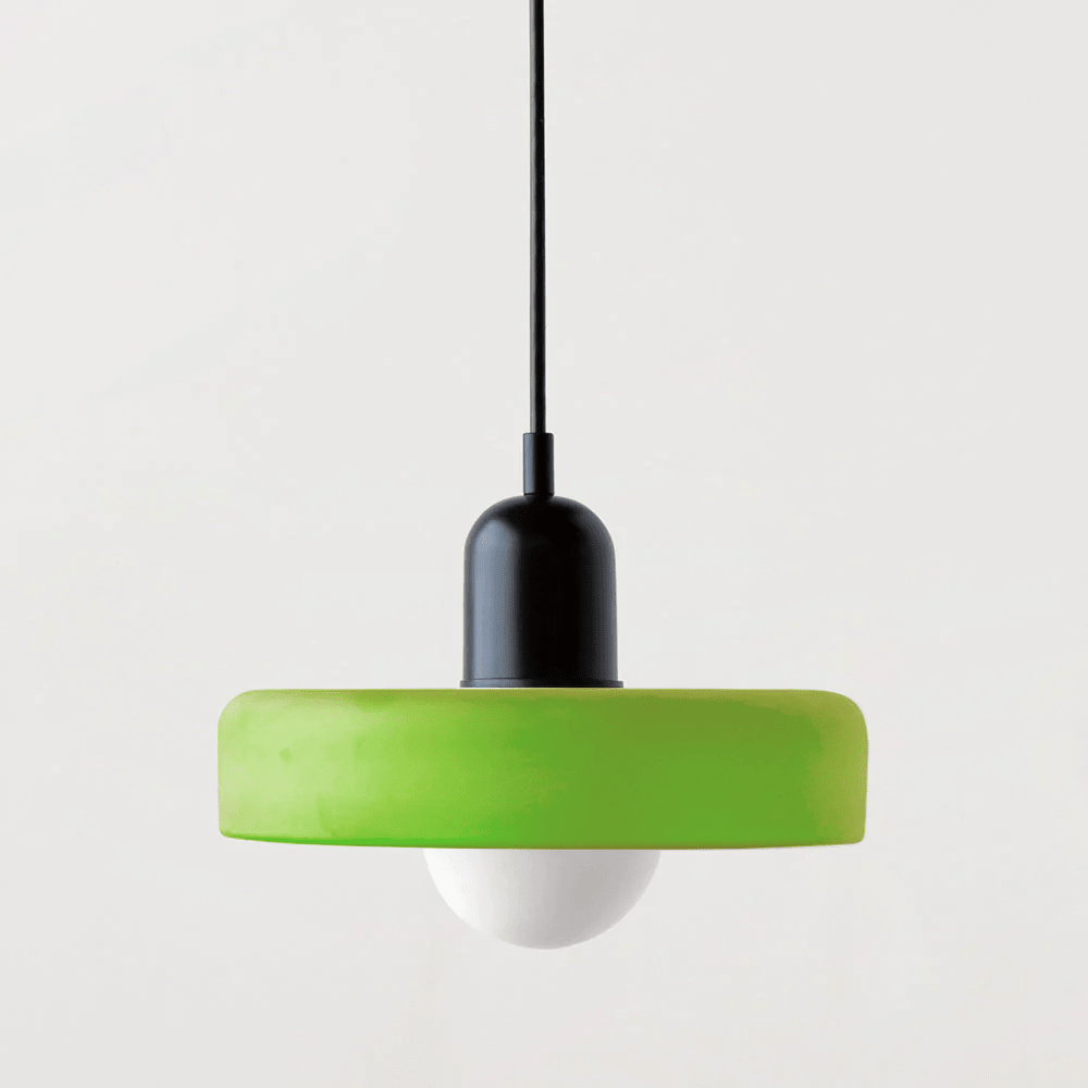 Glass Pendant Light Fixture with Vertical Stem Design