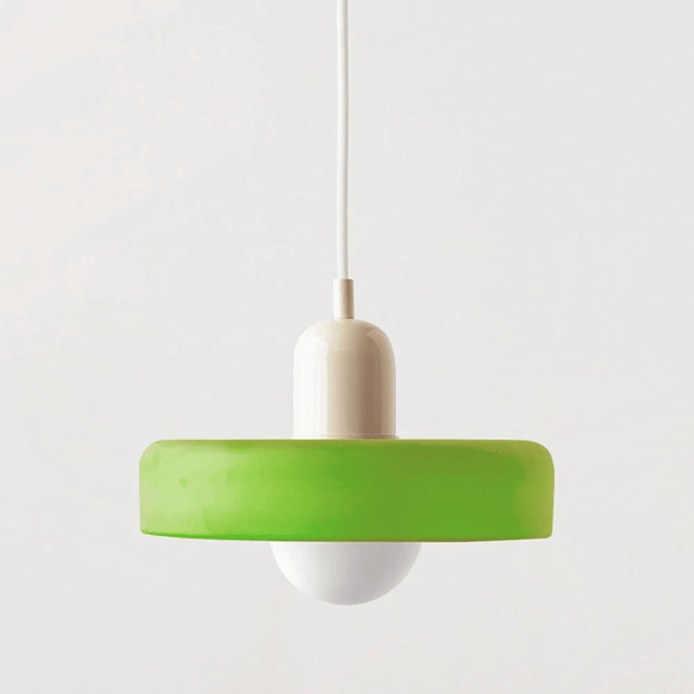 Glass Pendant Light Fixture with Vertical Stem Design