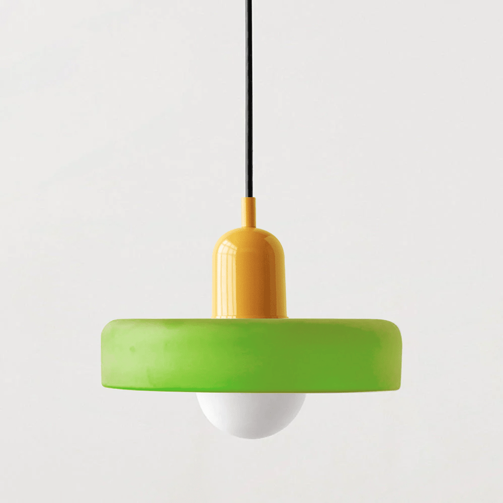 Glass Pendant Light Fixture with Vertical Stem Design