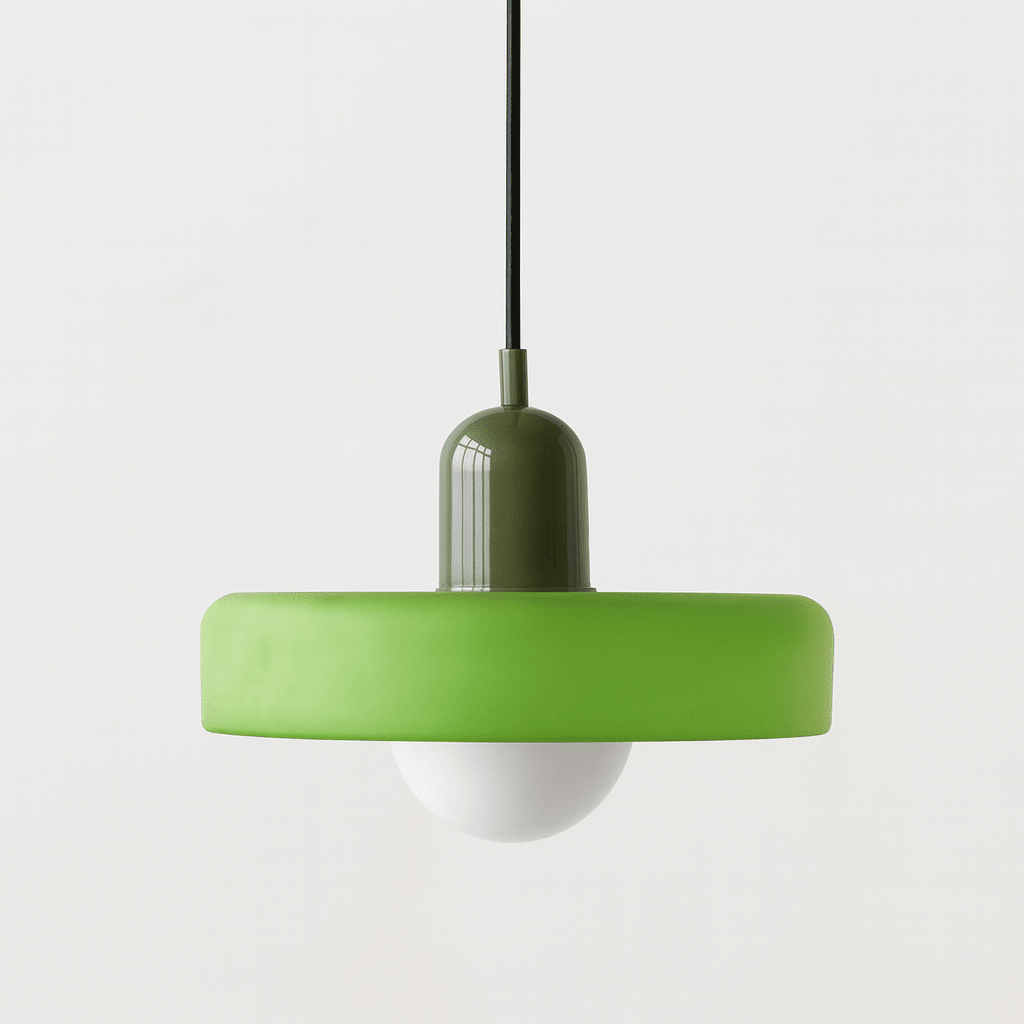 Glass Pendant Light Fixture with Vertical Stem Design