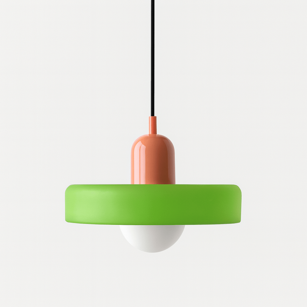 Glass Pendant Light Fixture with Vertical Stem Design