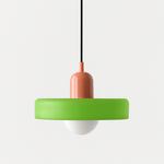 Glass Pendant Light Fixture with Vertical Stem Design