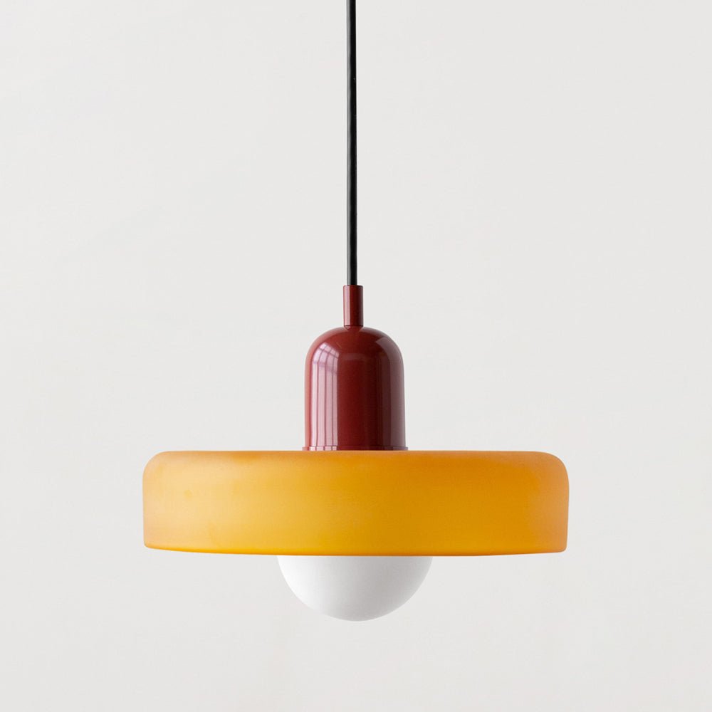 Glass Pendant Light Fixture with Vertical Stem Design