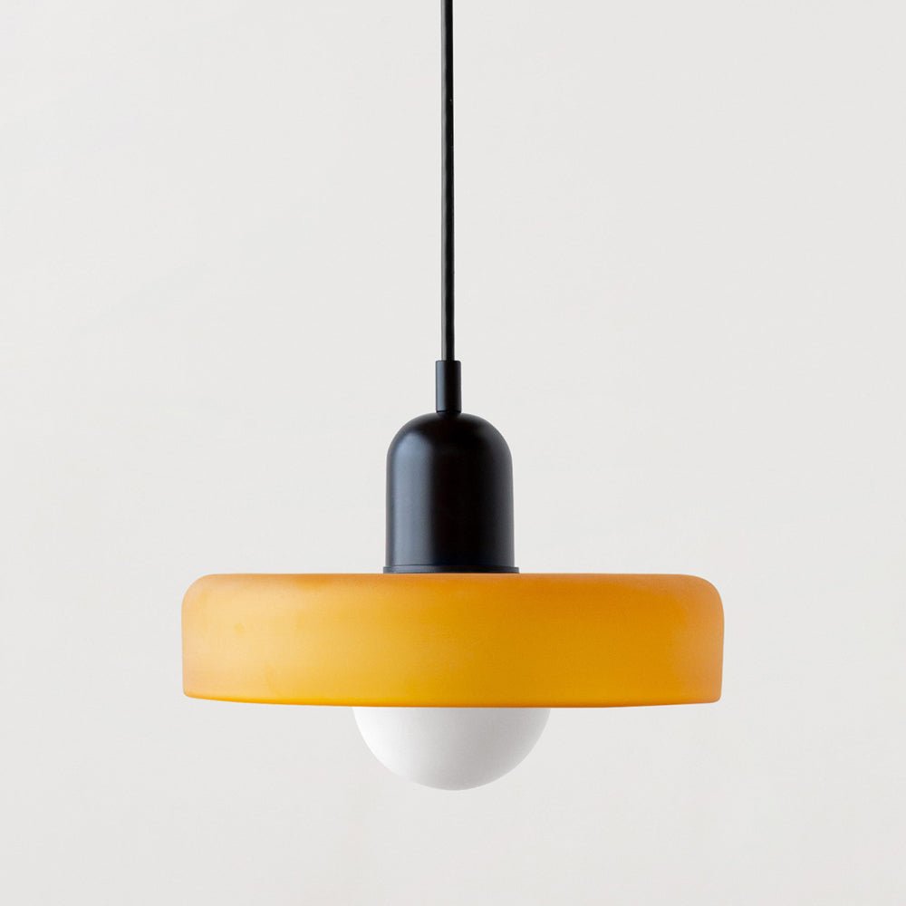 Glass Pendant Light Fixture with Vertical Stem Design