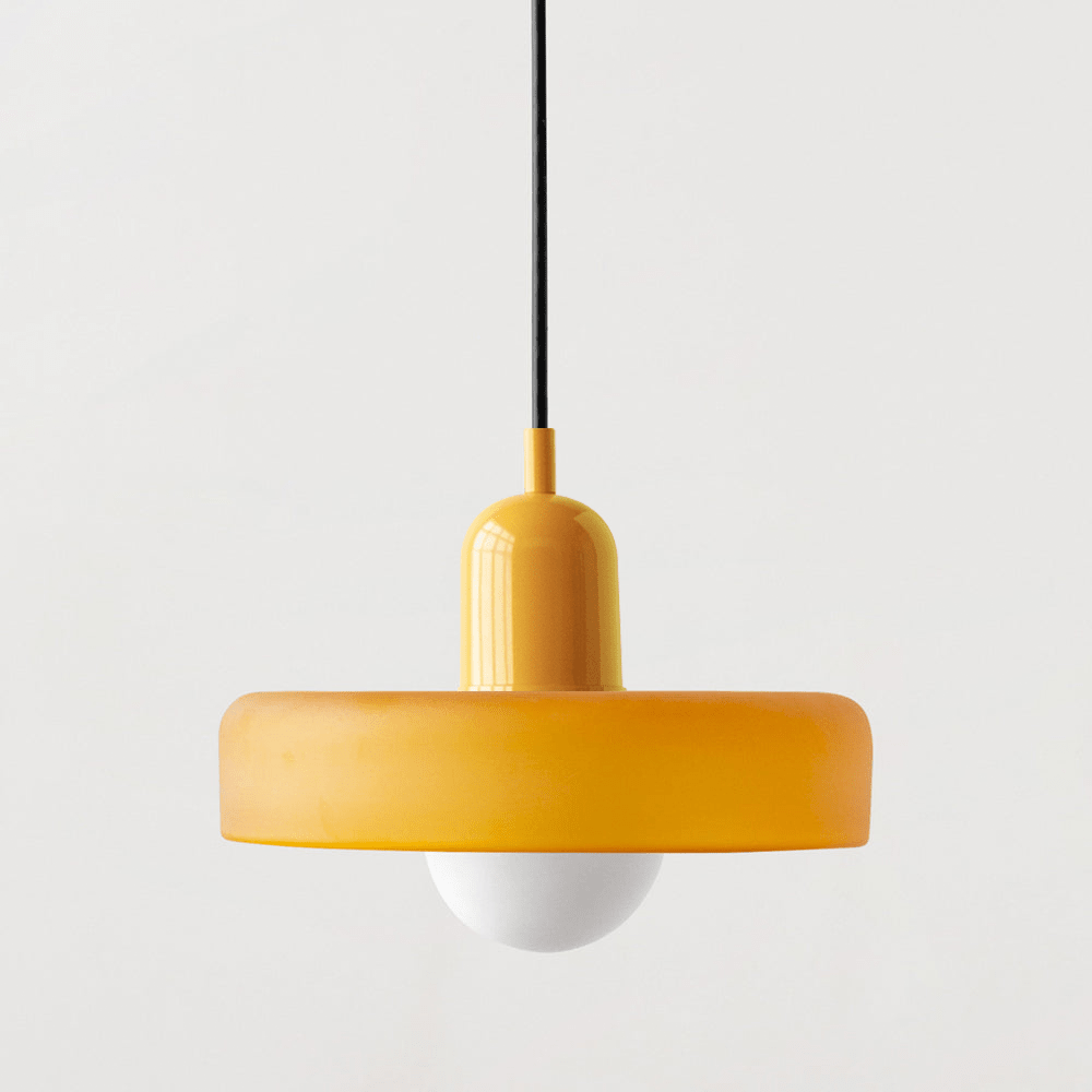 Glass Pendant Light Fixture with Vertical Stem Design
