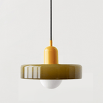 Glass Pendant Light Fixture with Vertical Stem Design