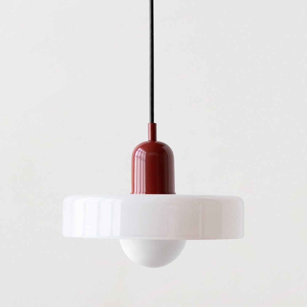 Glass Pendant Light Fixture with Vertical Stem Design