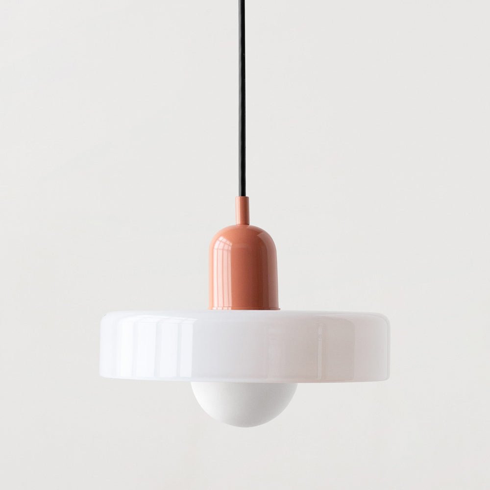 Glass Pendant Light Fixture with Vertical Stem Design