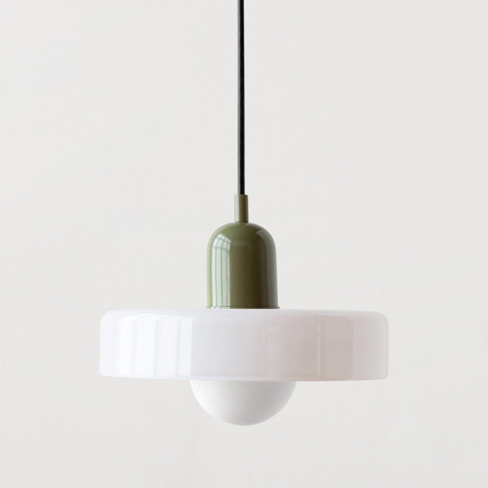 Glass Pendant Light Fixture with Vertical Stem Design