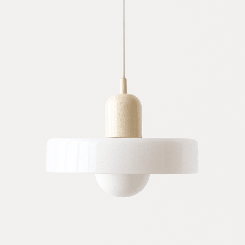 Glass Pendant Light Fixture with Vertical Stem Design